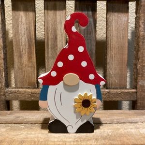 Hobby Lobby Spring Wood Gnome For Tier Trays, Summer Gnome Wood Decor